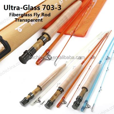 China Fiberglass 3 Colors 7ft 3wt 3pc Fishing Ultra Fiberglass Fly Rod for sale