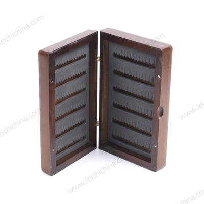 China Wholesale Foam Insert Design Foam Insert Fishing Wooden Fly Box for sale