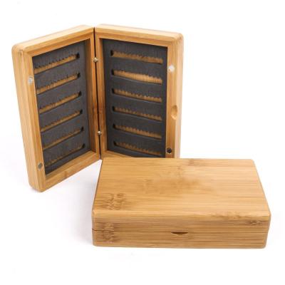 China Wholesale Bamboo Foam Insert Fly Bamboo Split Wood Fishing Box for sale