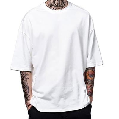 China 100% Cotton Men's Anti-Wrinkle Oversize Fit Shoulder Drop Top Quality Hip Hop Streetwear T-Shirts for sale