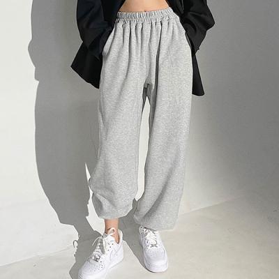 China 100%Cotton Logo OEM French Service Custom Printing Anti-wrinkle Loose Fit Trouser Terry Pants Sweatpants Joggers For Women for sale