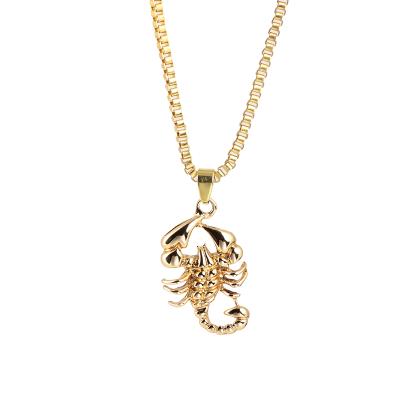 China Fashion WeSparking EMO Scorpion Pendant Chain Necklace Design Animal Unisex Neutral Gold Plated Necklace for sale