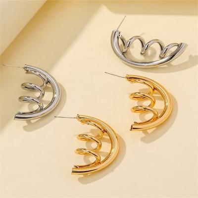 China WeSparking EMO Metallic Spring Earrings Fashion Monki Stud Crescent Earrings For Women Gold Plated Fashion Jewelry for sale