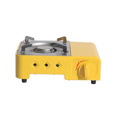 China Low Factory Price Outdoor Multi Colors Single 1 Burner Stainless Steel Mini Camping Portable BBQ Gas Stove for sale