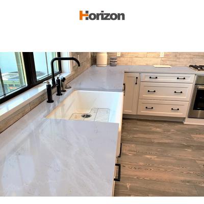 China Durable China 20mm 30mm Carrara White Quartz Stone Big Slab Engineered Quartz Slabs For Kitchen Countertops for sale