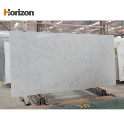 China Durable Gray ribbon  Engineered carrara Artificial Quartz Stone Slab  kitchen Countertop for sale