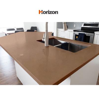 China Durable Modern Pattern new brown quartz stone for countertop quartz artificial stone for sale