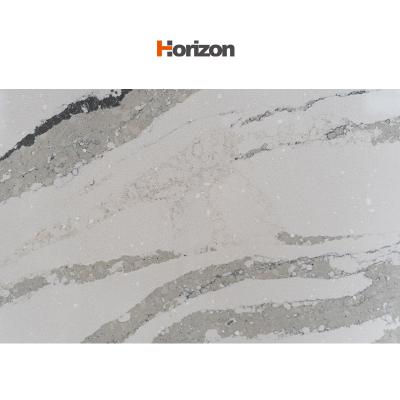 China Durable White Calacatta Carrara Cuarzos Engineered Rose Marble Countertop Artificial Quartz Stone Slab for sale