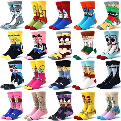 China New fashion sporty men's cotton socks amazing fun teens colorful funny happy cartoon crazy rabbit bump cool socks long socks for sale