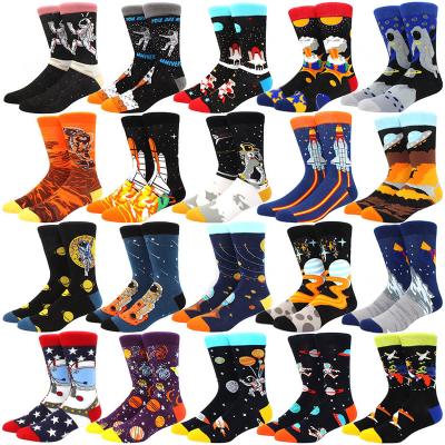 China Viable Unisex Astronaut Style Paint Man Bangs Cotton Harajuku Socks Women Colorful Space Streetwear Full 1 Pair Size 38-46 for sale