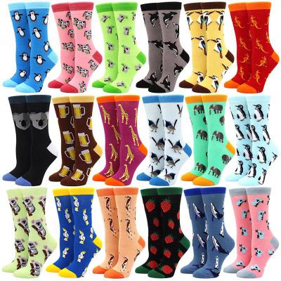 China Antibacterial Women's Happy Funny Socks Print Animal Fashion Cotton Animal Fashion Cute Spring Art Socks Harajuku Socks Kangaroo Koala Penguin for sale