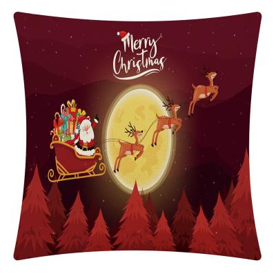 China Non-Toxic Hot Selling Snowman Christmas Deer Digitally Printed Cotton Pillowcase Decor Tile Home Cases for sale