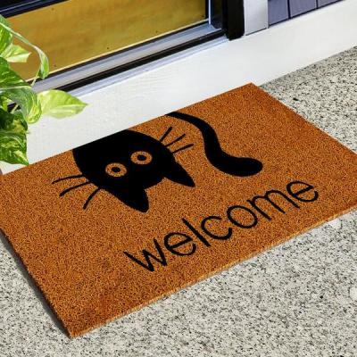 China Alfombras de puerta de tamaño personalizado PVC puerta de bobina Antiderrapante Cocina Baño dibujos animados Expresión Pasillo Alfombras de piso en venta