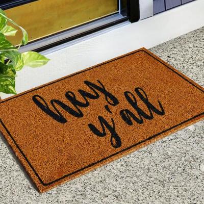 China pvc loop mat PVC Coil Door Anti Slip Kitchen Bathroom Cartoon Expression Hallway Floor Mat for sale