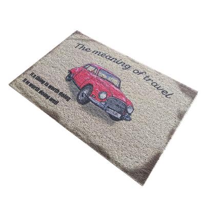 China custom size door mats PVC Coil Door Anti Slip Kitchen Bathroom Cartoon Expression Hallway Floor Mat for sale