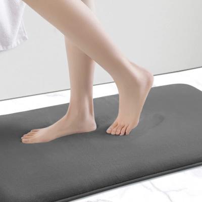 China Bath mat anti skid gray memory foam bathroom bedroom mat quick drying customizable mat for bathroom for sale