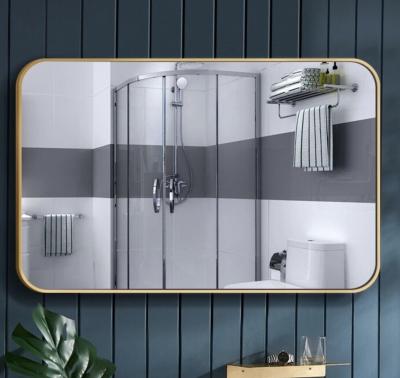 China Bathroom Mirror Rounded Corner PVDF Aluminum Mirror Frame For Home Decoration for sale