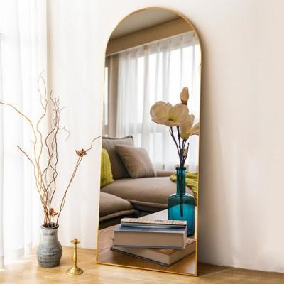 China Bedroom Dressing Mirror Metal Frame HD Standing Full Length Mirror Home Decoration for sale