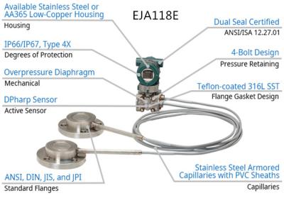 China Yokogawa EJA118E Differential Pressure Transmitter With Remote Diaphragm Seals for sale