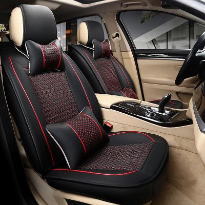 China Protect Original Seats And Comfortable Multicolor PU Leather Universal Cushion Front Seat Covers Soft Car Protector for sale