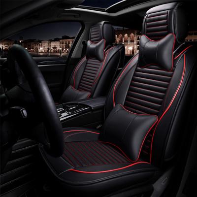 China Universal High Quality High Quality Luxury Fashion 5D Elasticity PU Full Set Car Leather Seat Cover For Car Seat Protector With New Pattern for sale