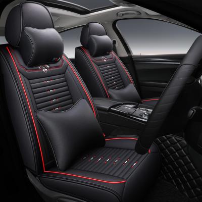 China Seat Covers Comfortable Faux Leather Car Motor Vehicle Cushion Cover For Cars SUV Pickup Truck Universal Fit Set For Automobile for sale