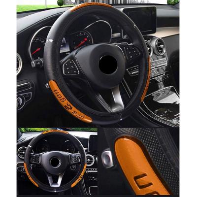 China Universal Anti-skid Embossing Leather 38CM Anti-skid Car-styling Car Steering Wheel Cover Anti-skid Shock Proof for sale