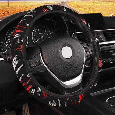 China Diamond Leather Steering Wheel Cover Soft Non-slip Elastic Band Hubcap Car Steering-Wheel Cover for sale