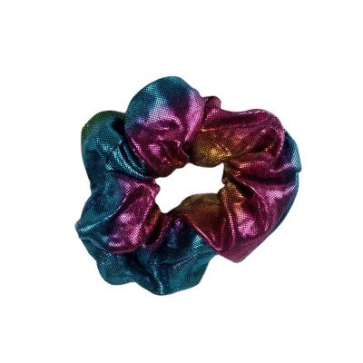 China Multicolor Fancy Metallic Hair Accessory Scrunchy Fashion Glitter Ponytail Holder Elastic Hair Scrunchies for sale