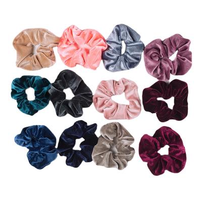 China Fashion Manufacturer Wholesale Scrunchies High Quality Low Price Custom Velvet Elastic Hair Scrunchies for sale