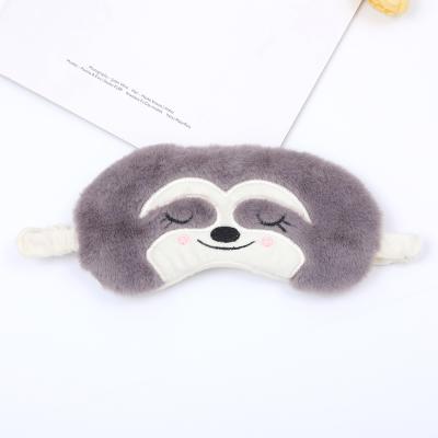 China New Arrival Dark Soft Plush Furry Cartoon Cute Circles Blindfolded Animals Styling Extension Sleeping Eye Mask For Sleeping for sale