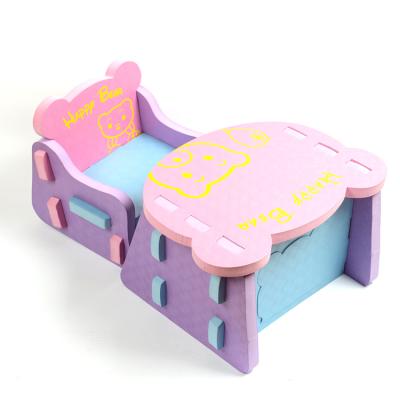 China Portable Detachable Lightweight EVA Foam Animals Desk Foam Chair Table Furniture Set for sale