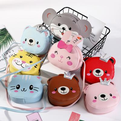 China High Capacity 2021 Pink Cartoon Cute Animal Rabbit Bear Child PU Material Shoulder Bag Mini Crossbody Bag Kids Girls for sale