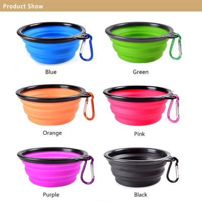 China Amazon Viable Custom Silicone Hot Selling Dog Bowl Pet Cat Food Water Feeding Portable Travel Collapsible Dog Bowl for sale