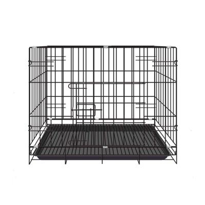 China Custom Breathable Blue Pink Metal Stainless Steel Pet Factory Price Cats Dogs Black Foldable Cages Large for sale