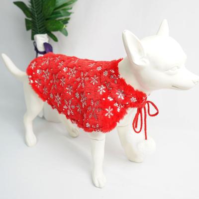 China New Custom Viable Pet Accessories Christmas Winter Fall Winter Small Dog Clothes Red Cape for sale