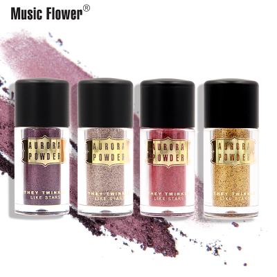 China Original Music Waterproof Flower 4 in 1 Brighten Lasting Metallic Eyeshadow Aurora Eyeshadow Glitter Powder Shimmer Highlight Set for sale