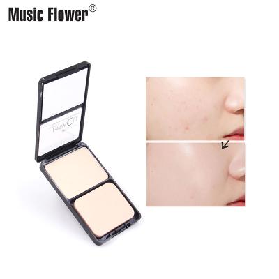 China Brighten Music Flower Makeup Contour Compact Cheek Matte Concealer Cosmetics With Puff Oil Control Face Foundation Pressed Powder Nude Palette for sale