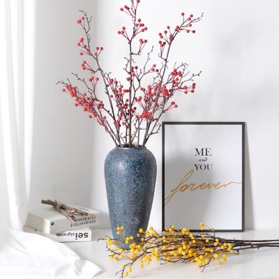 China Red Berry Decoration Moss Fruit Floral Home Decoration Fruit DIY Wedding Branches For Office Decoration for sale