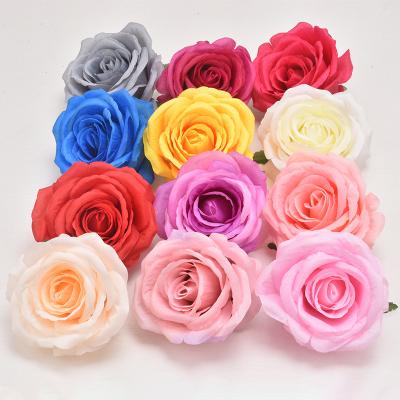 China Wholesale Artificial silk fabric immortal rose head10cm wedding decor DIY rose flower head for home party decoration flower wall for sale