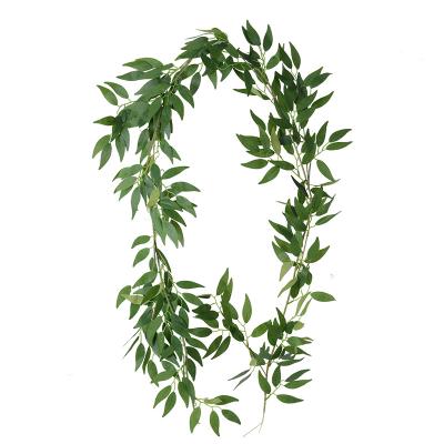 China Wedding Wholesale Home Decoration 1.8M Artificial Willow Leaf Decoration Party Wall Greenery Garland For Decoration Flower for sale