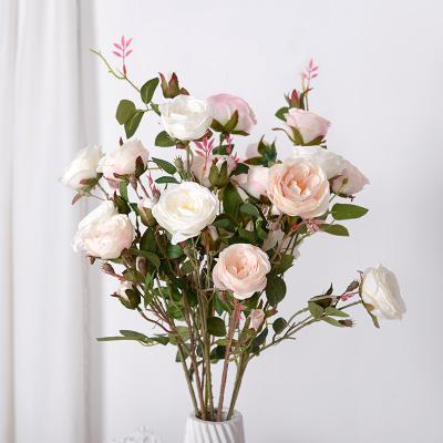 China Wholesale Colorful Artificial Flower Beautiful Artificial Pink Camellia For Holiday Wedding Celebration Decoration Flower for sale