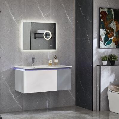 China Modern Wall Mounted Entop Bathroom Cabinets Vanity Idea European Modern Hotel Residence Furniture Sets for sale