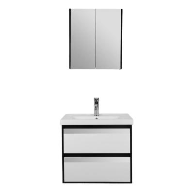 China Modern Wall Mounted Entop PVC Bathroom Sink Mirror Cabinet for sale