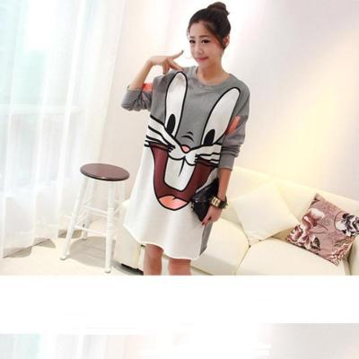 China Cartoon Anti-shrink Printing Lovely Rabbit Loose And Comfortable Dress for sale