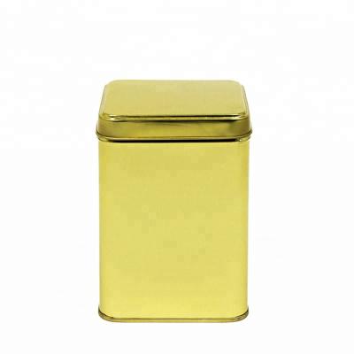 China Cosmetic Case Factory Gold Color Square Tin Box For Cosmetic Case for sale