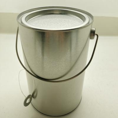 China Wholesale Custom High Capacity Silver Round Paint Tin Can Maker Cylindrical Candy Metal Crafts Ice Tin Bucket Pail With Handle for sale