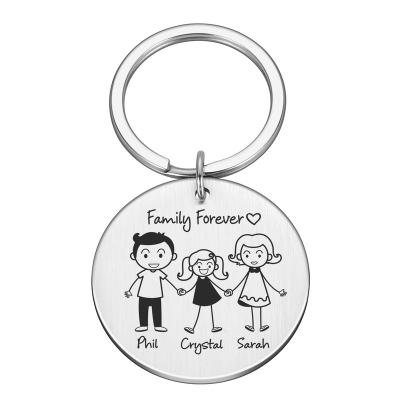 China Dropshipping Stainless Steel Pendant Cutout Customs Service Key Chain, Family Gift, Mom, Dad, Daughter, Son, Custom Pet Keychain for sale