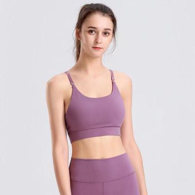 China Dropshipping Antibacterial Antibacterial Moisture Absorption Sports Yoga Underwear Fitness High Strength Bra And Yoga Adjustable Running Sweat Tops for sale