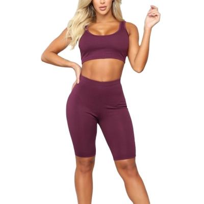 China 2021 Breathable Breathable Biker Shorts Crop Top And Biker Shorts Sets Womens Gym Sports Abbreviations for sale